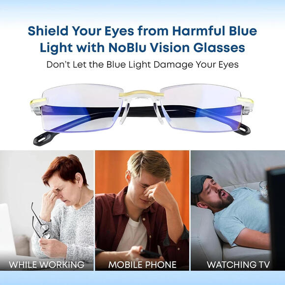 Noblu Vision Bluelight Glasses for Men & Women Glasses, No Blue Light Glasses - Picture 3 of 7